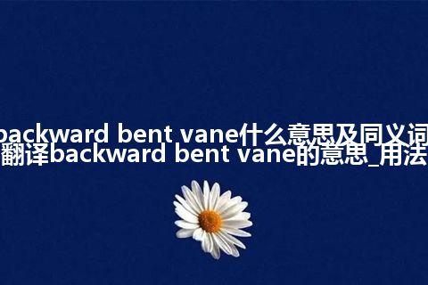 backward bent vane什么意思及同义词_翻译backward bent vane的意思_用法