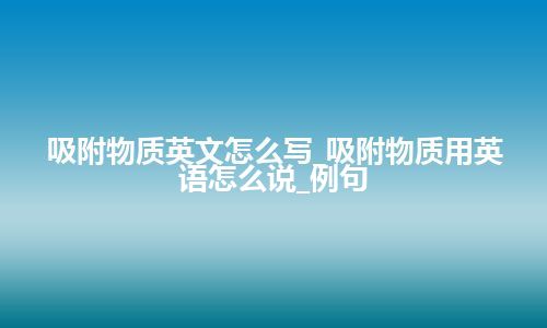 吸附物质英文怎么写_吸附物质用英语怎么说_例句