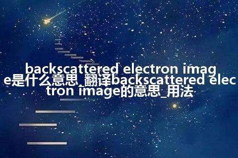 backscattered electron image是什么意思_翻译backscattered electron image的意思_用法