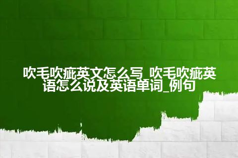 吹毛吹疵英文怎么写_吹毛吹疵英语怎么说及英语单词_例句