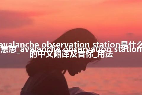 avalanche observation station是什么意思_avalanche observation station的中文翻译及音标_用法