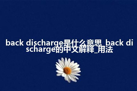 back discharge是什么意思_back discharge的中文解释_用法