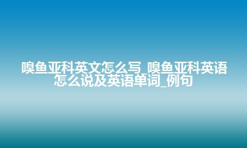 嗅鱼亚科英文怎么写_嗅鱼亚科英语怎么说及英语单词_例句