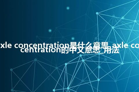 axle concentration是什么意思_axle concentration的中文意思_用法