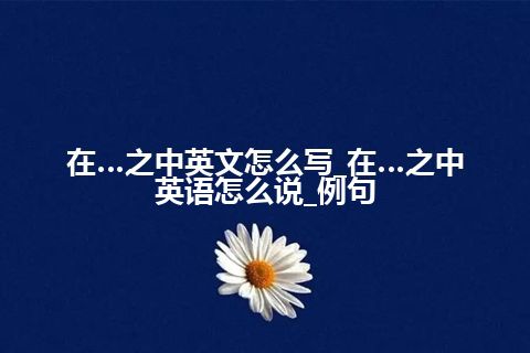 在…之中英文怎么写_在…之中英语怎么说_例句