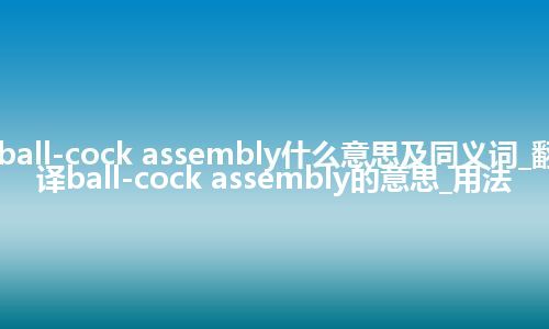 ball-cock assembly什么意思及同义词_翻译ball-cock assembly的意思_用法