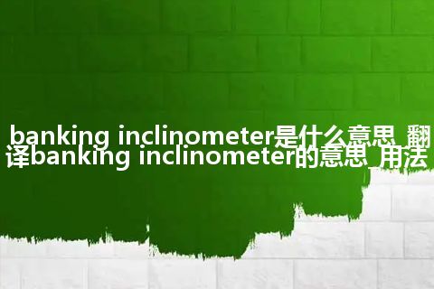 banking inclinometer是什么意思_翻译banking inclinometer的意思_用法