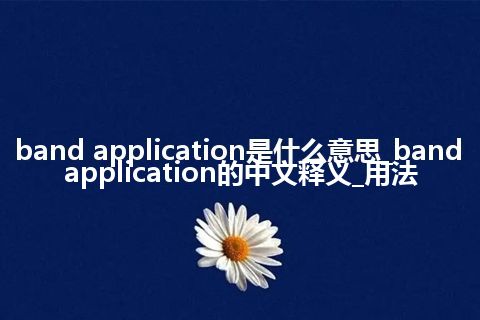 band application是什么意思_band application的中文释义_用法