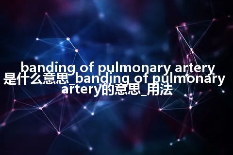 banding of pulmonary artery是什么意思_banding of pulmonary artery的意思_用法