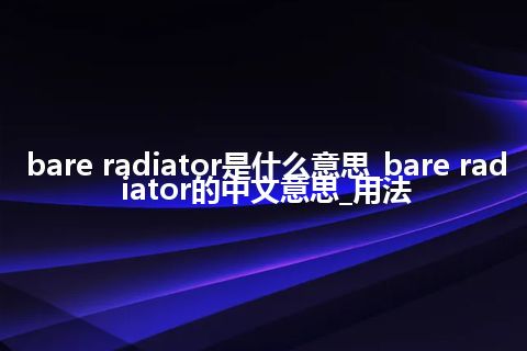 bare radiator是什么意思_bare radiator的中文意思_用法