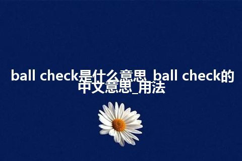 ball check是什么意思_ball check的中文意思_用法