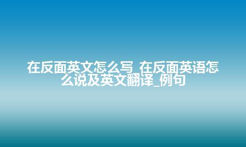 在反面英文怎么写_在反面英语怎么说及英文翻译_例句