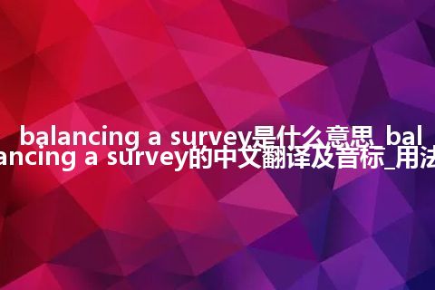 balancing a survey是什么意思_balancing a survey的中文翻译及音标_用法