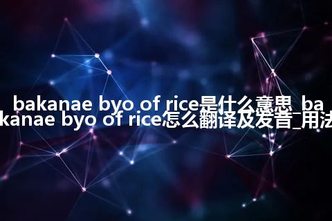 bakanae byo of rice是什么意思_bakanae byo of rice怎么翻译及发音_用法