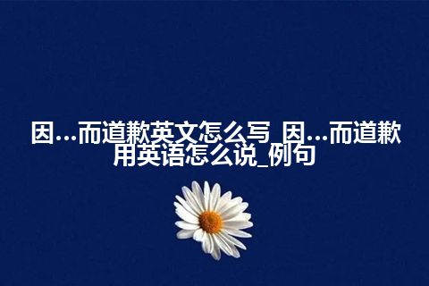 因…而道歉英文怎么写_因…而道歉用英语怎么说_例句