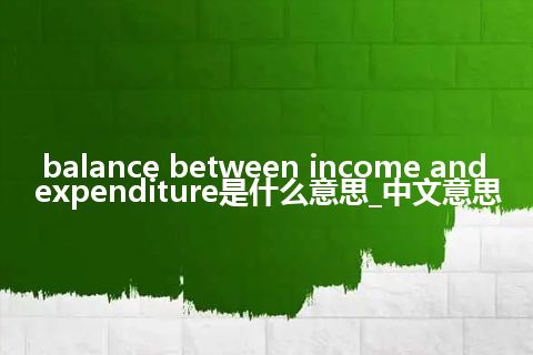 balance between income and expenditure是什么意思_中文意思