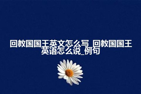 回教国国王英文怎么写_回教国国王英语怎么说_例句