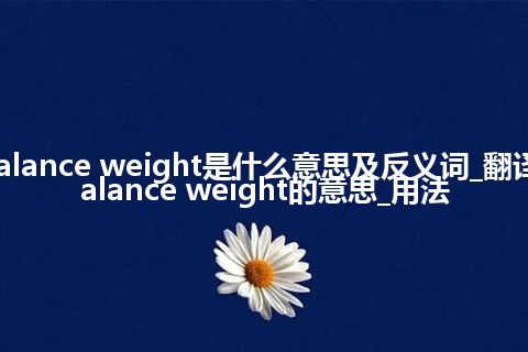 balance weight是什么意思及反义词_翻译balance weight的意思_用法