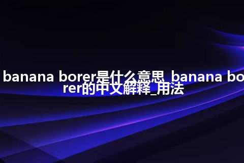 banana borer是什么意思_banana borer的中文解释_用法