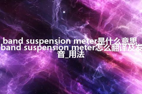 band suspension meter是什么意思_band suspension meter怎么翻译及发音_用法