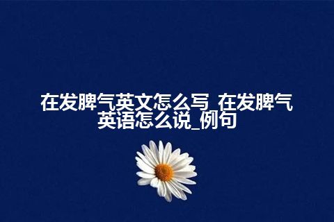 在发脾气英文怎么写_在发脾气英语怎么说_例句