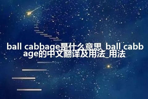 ball cabbage是什么意思_ball cabbage的中文翻译及用法_用法