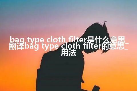 bag type cloth filter是什么意思_翻译bag type cloth filter的意思_用法