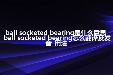 ball socketed bearing是什么意思_ball socketed bearing怎么翻译及发音_用法