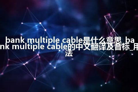 bank multiple cable是什么意思_bank multiple cable的中文翻译及音标_用法