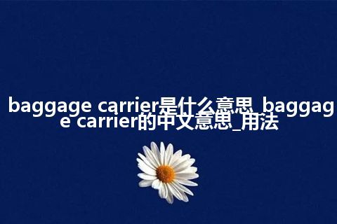 baggage carrier是什么意思_baggage carrier的中文意思_用法