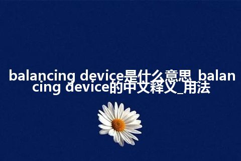 balancing device是什么意思_balancing device的中文释义_用法