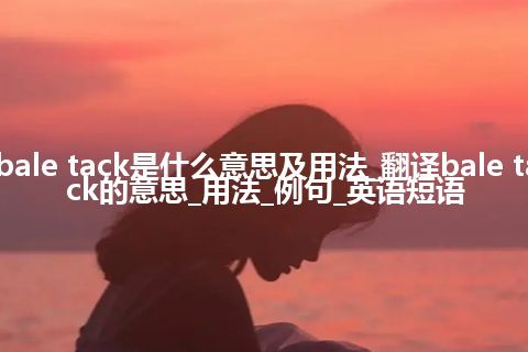 bale tack是什么意思及用法_翻译bale tack的意思_用法_例句_英语短语