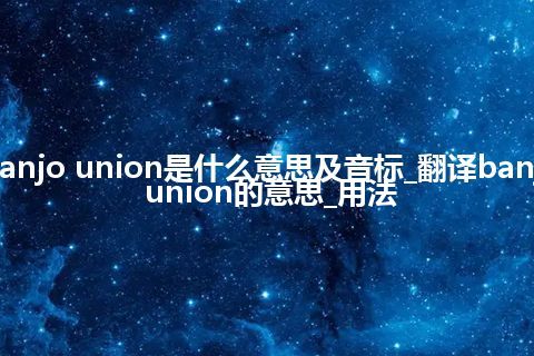 banjo union是什么意思及音标_翻译banjo union的意思_用法