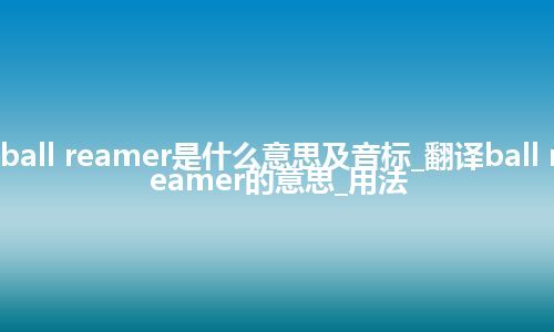 ball reamer是什么意思及音标_翻译ball reamer的意思_用法