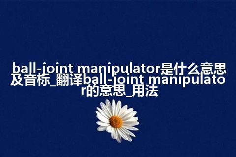 ball-joint manipulator是什么意思及音标_翻译ball-joint manipulator的意思_用法