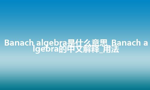 Banach algebra是什么意思_Banach algebra的中文解释_用法