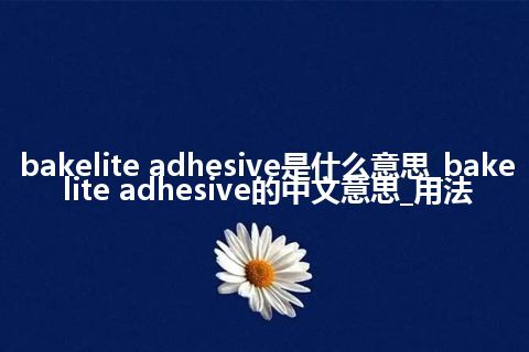 bakelite adhesive是什么意思_bakelite adhesive的中文意思_用法