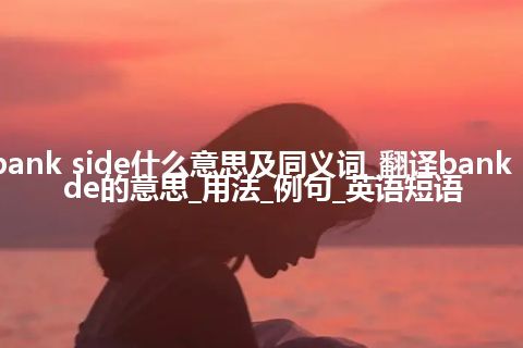 bank side什么意思及同义词_翻译bank side的意思_用法_例句_英语短语