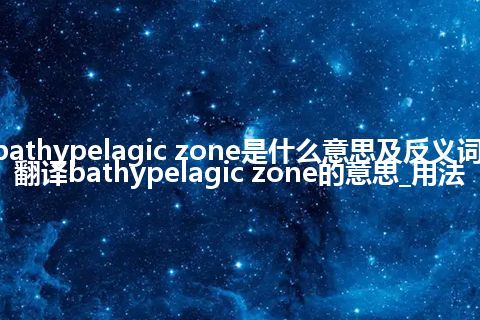 bathypelagic zone是什么意思及反义词_翻译bathypelagic zone的意思_用法