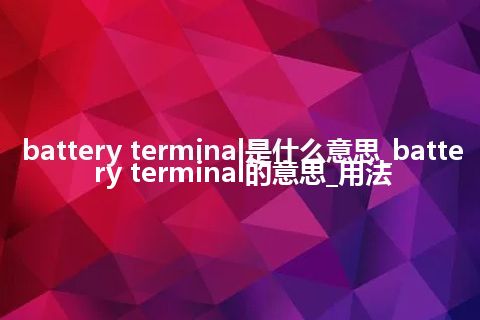 battery terminal是什么意思_battery terminal的意思_用法