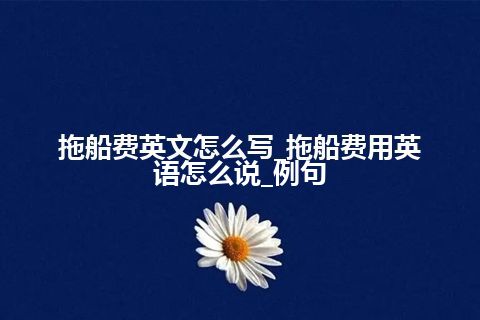 拖船费英文怎么写_拖船费用英语怎么说_例句