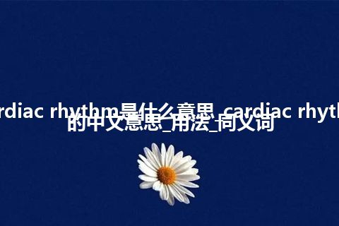 cardiac rhythm是什么意思_cardiac rhythm的中文意思_用法_同义词