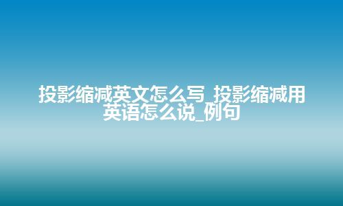 投影缩减英文怎么写_投影缩减用英语怎么说_例句