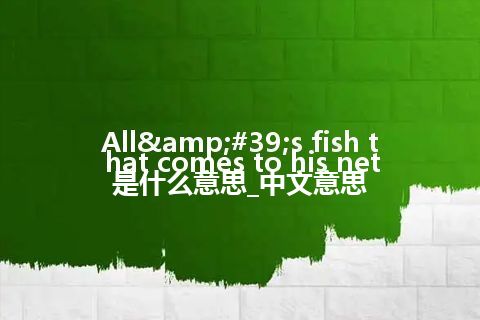 All's fish that comes to his net是什么意思_中文意思