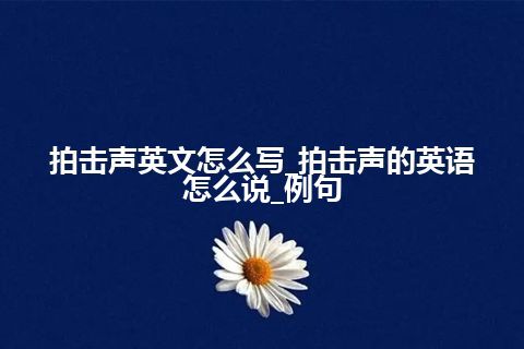 拍击声英文怎么写_拍击声的英语怎么说_例句