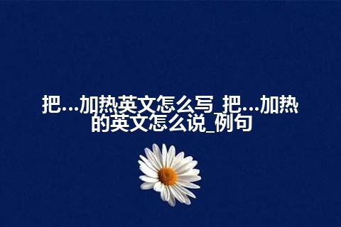 把…加热英文怎么写_把…加热的英文怎么说_例句