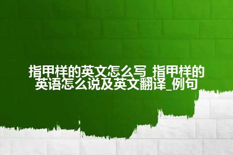 指甲样的英文怎么写_指甲样的英语怎么说及英文翻译_例句