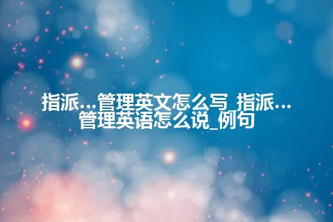 指派…管理英文怎么写_指派…管理英语怎么说_例句