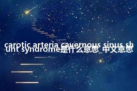 carotic arteria cavernous sinus shunt syndrome是什么意思_中文意思