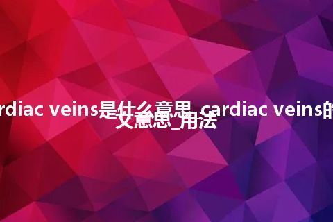 cardiac veins是什么意思_cardiac veins的中文意思_用法